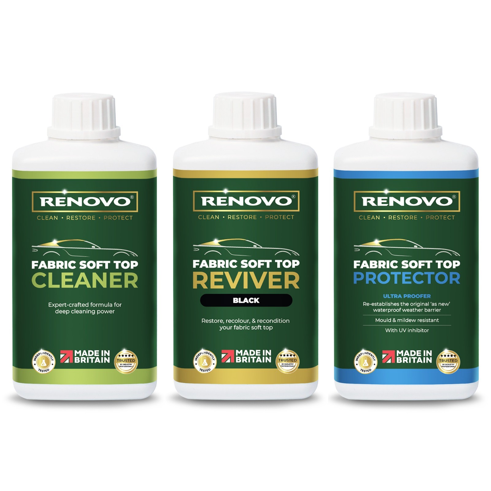Renovo - Fabric Soft Top Restoration Kit - Black - 500ml