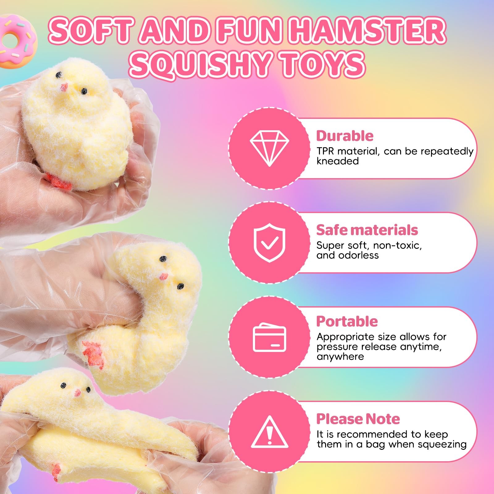 6Pcs Big Taba Squishy -3.15in, Handmade Ultra Soft Chick Taba Squishy Kit, Cu...