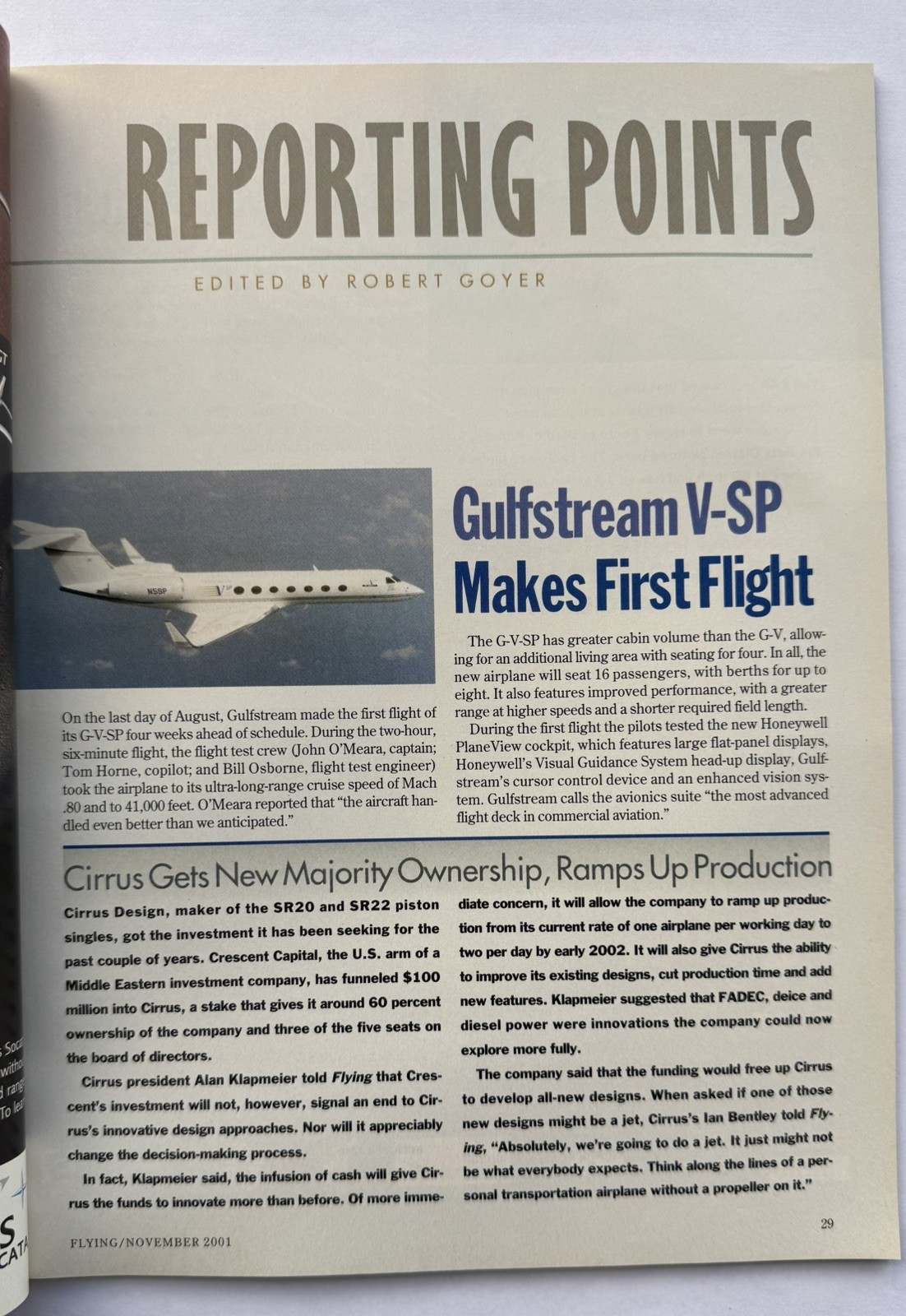 Flying Magazine November 2001