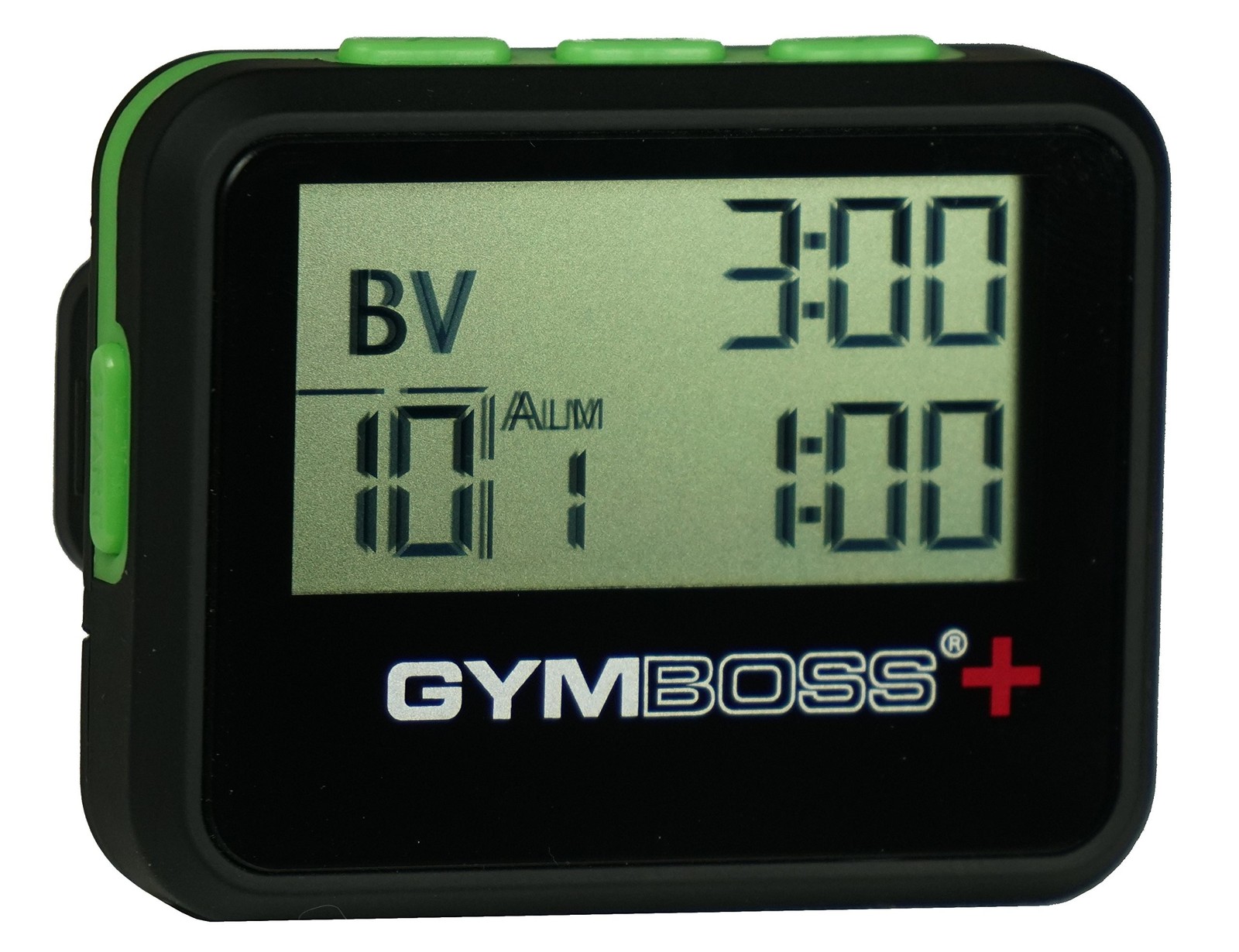 Gymboss Plus Interval Timer and Stopwatch - Black/Green Softcoat Black / Green