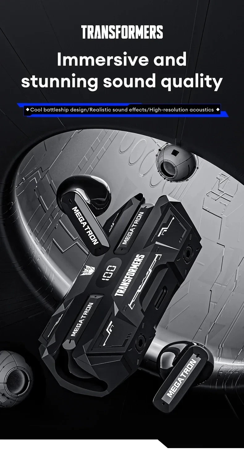 Transformers TF-T51 Bluetooth Earphone Low Latency Gaming Earbuds