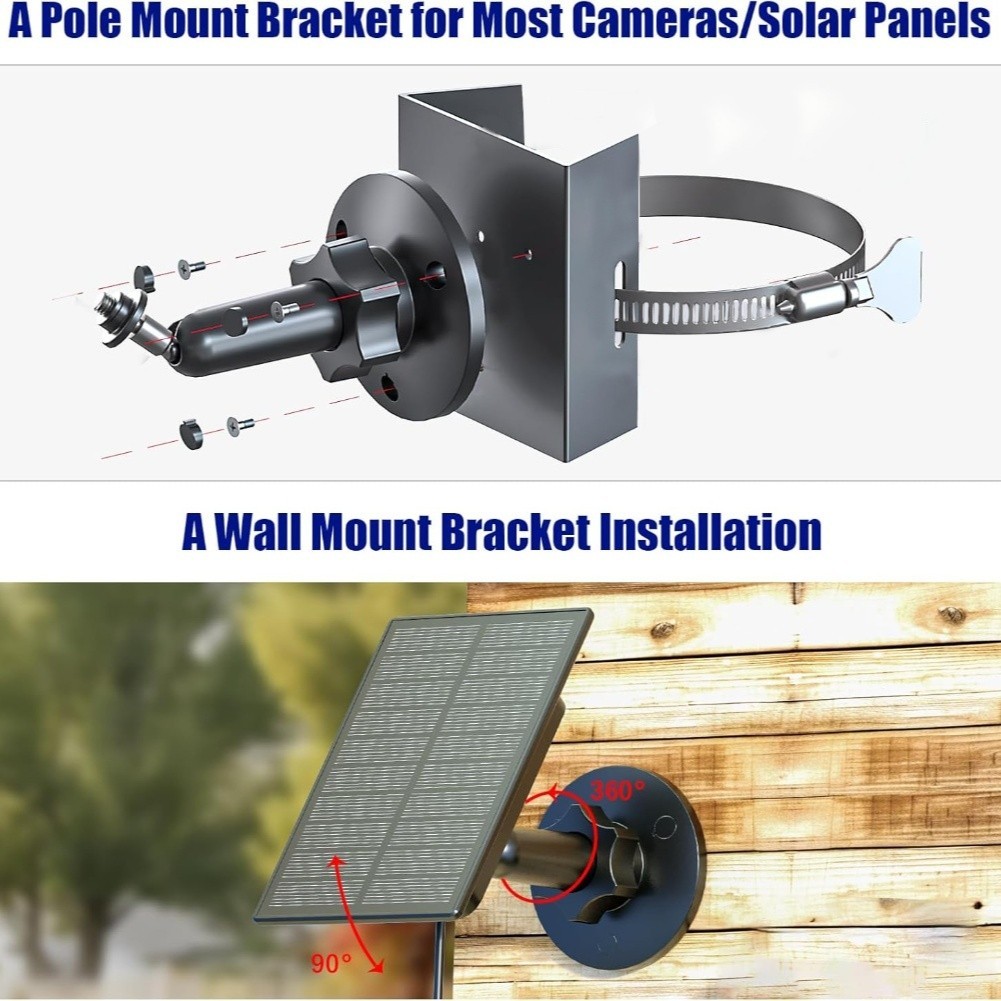 Solar Panel Mount Camera Bracket Outdoor Surveillance Pole And Tree Mounting