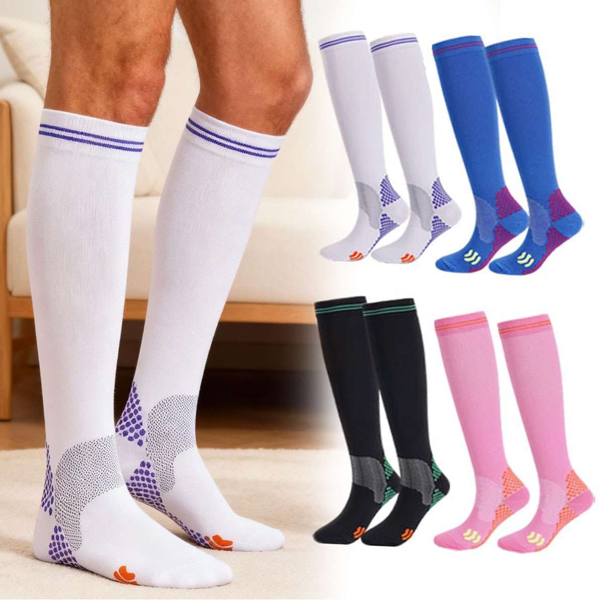 Compression Socks Stockings Womens Mens Knee High Medical 20-30 mmHG M - XL