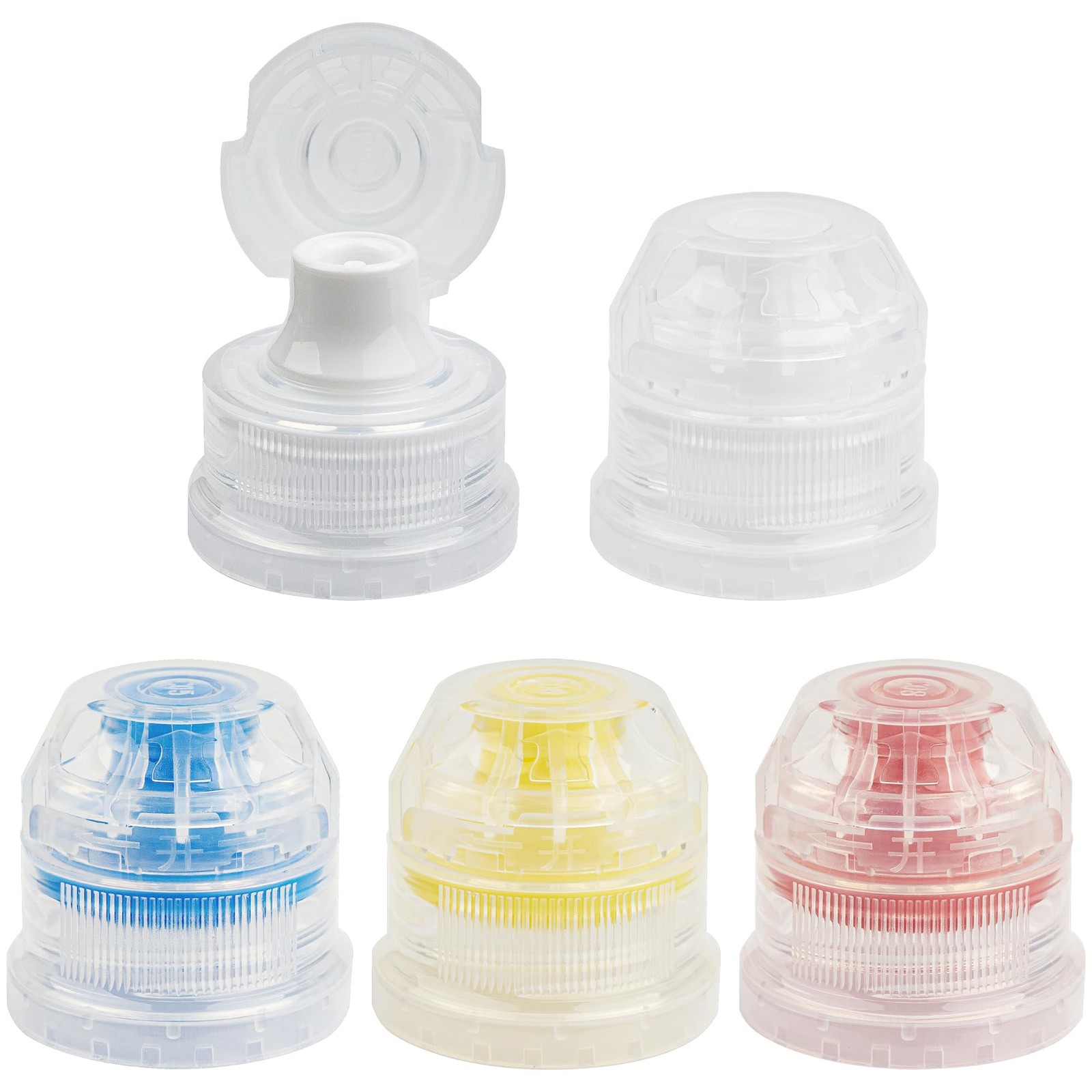Amviner 28mm Push Pull Cap, Replacement Water Bottle Flip Tops 28mm, colorful