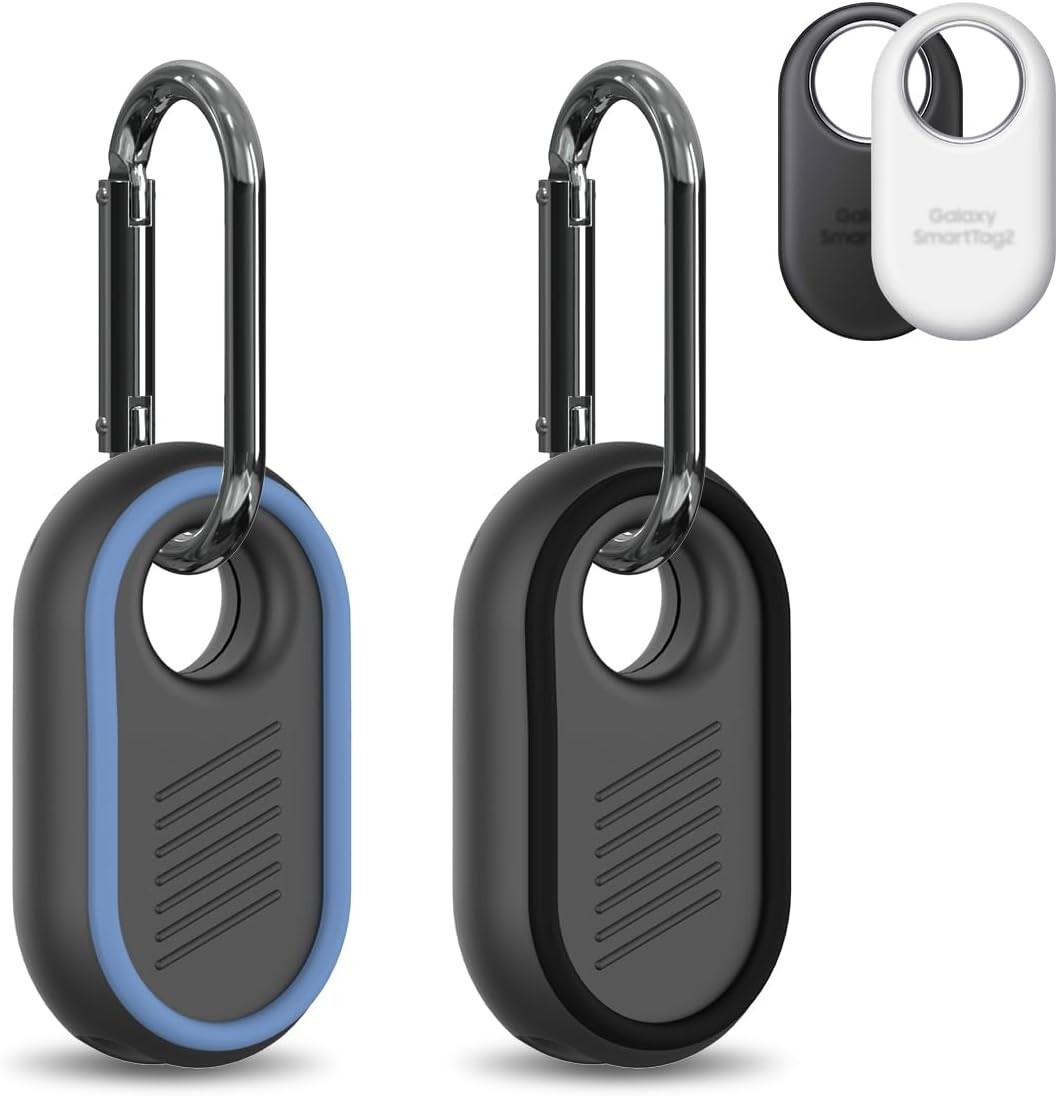 2 Pack Compatible for Samsung Galaxy SmartTag2 2 (Black & Blue)