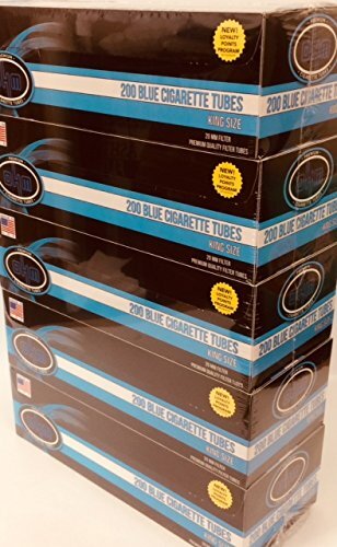 Ohm Blue King Size Cigarette Tubes 200 Count Per Box [5 Boxes]