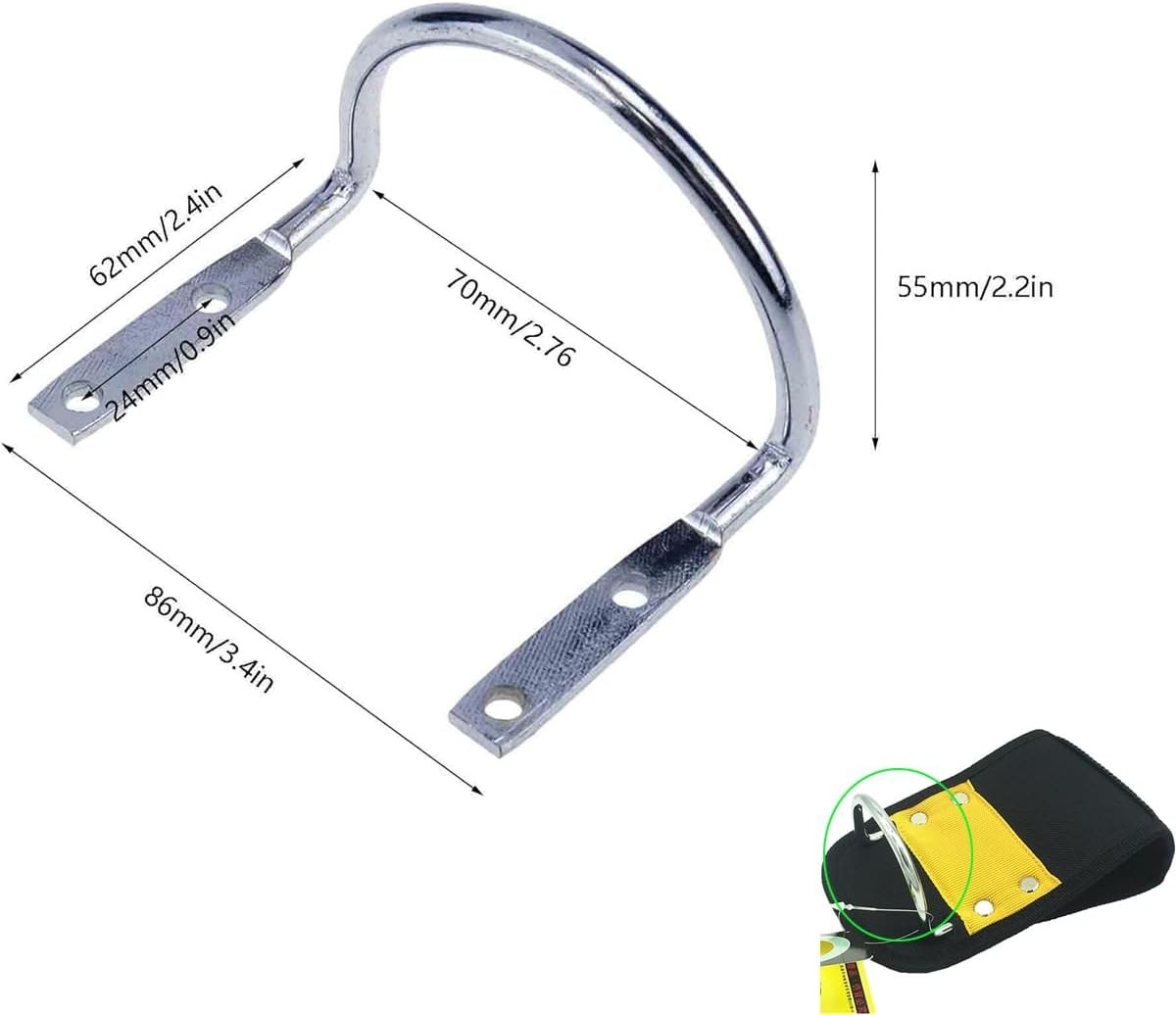 3 Pack Hammer Holder Loop Replacement U Steel Wire Wall Mount Hook for Work Belt