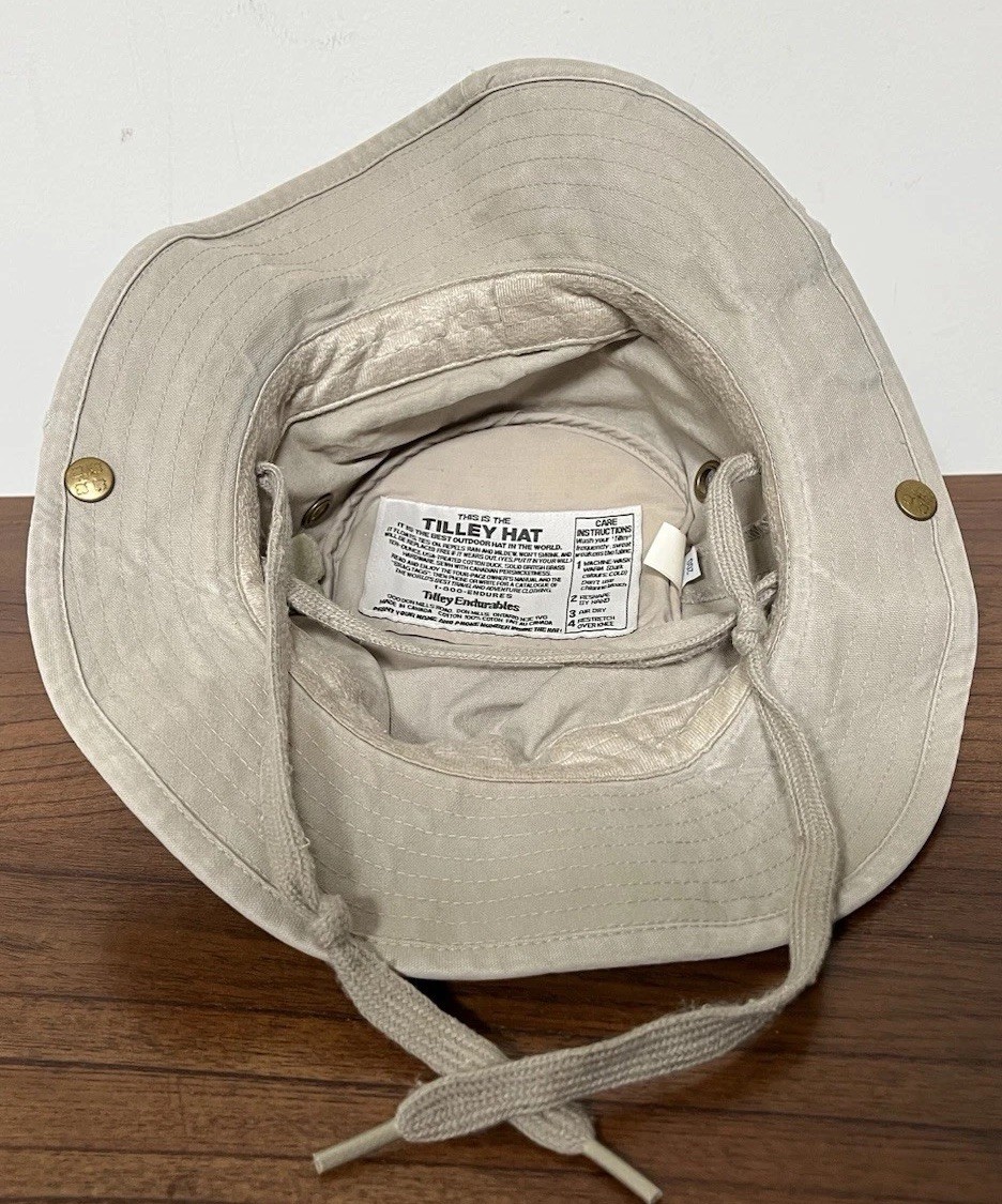 TILLEY HAT Size 7 1/2 Beige Hiking Walking Outdoors Pre-owned