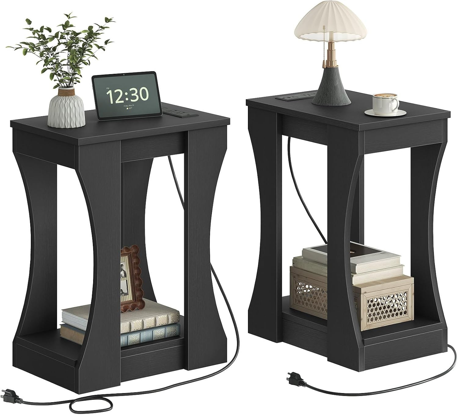 End Tables, Living Room Side Table, Nightstand with Charging Station | Transform