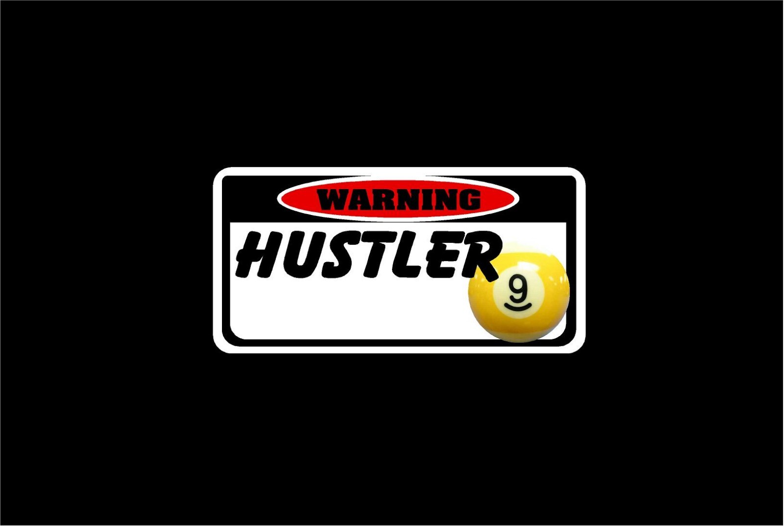 2 Nineball Hustler decals for lucasi pool players funny decal