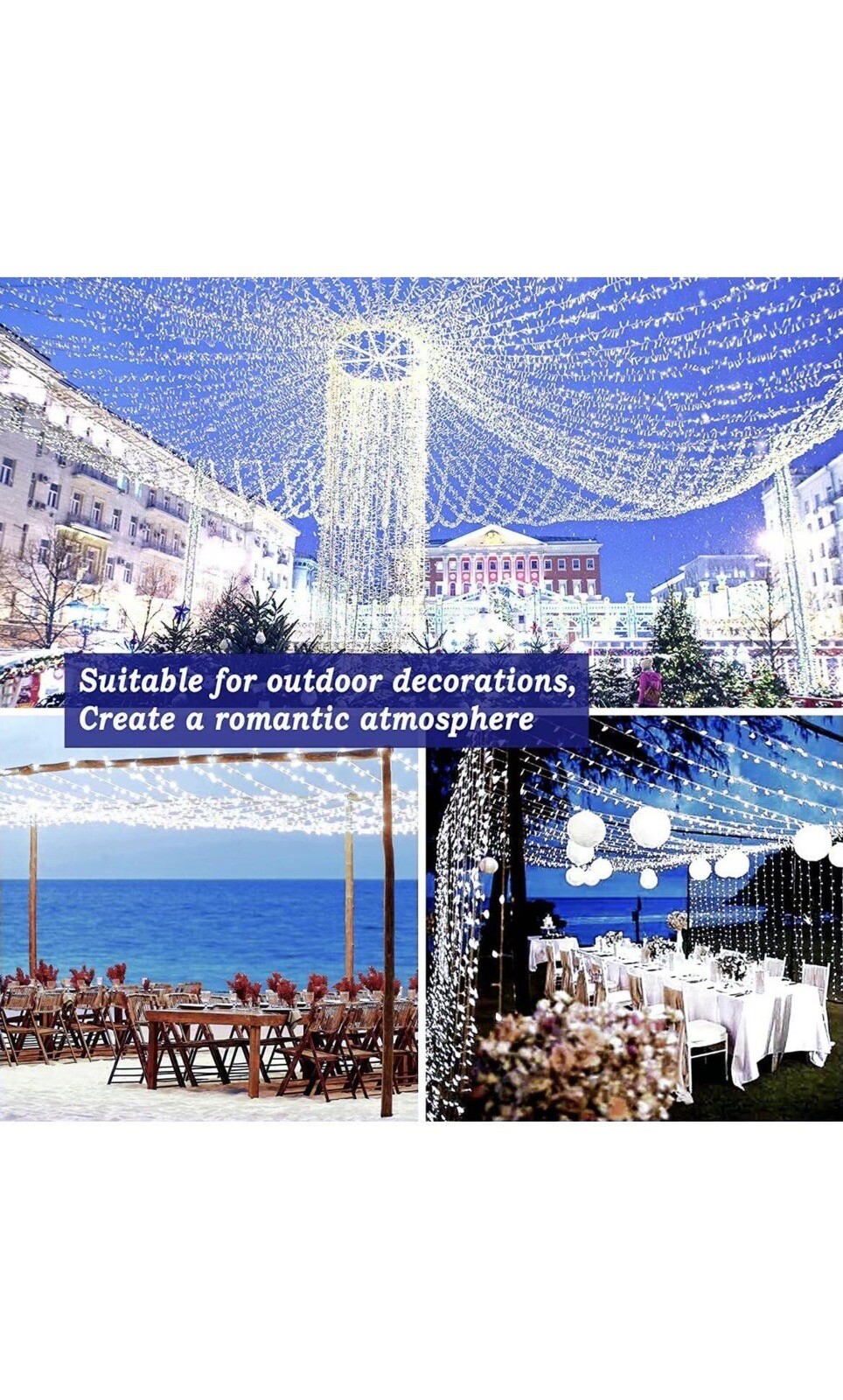 403ft 1000 LED String Lights Outdoor Christmas Lights