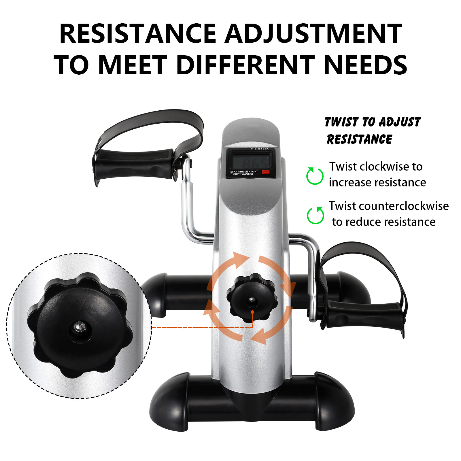 Portable Mini Cycle Bike Foot Pedal Exercise Machine Arm and Leg Recovery Peddle