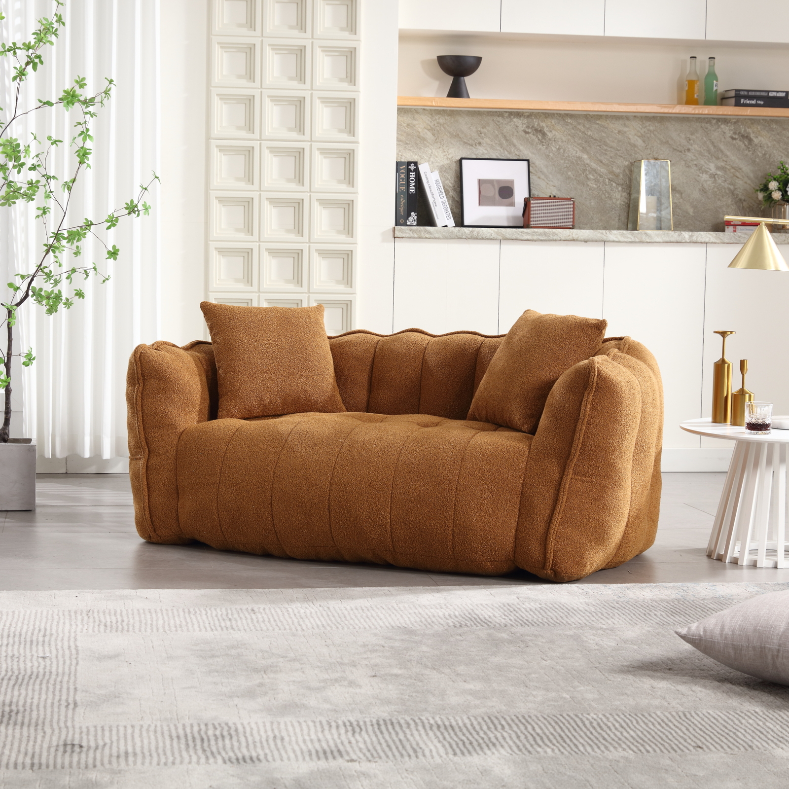 Bean Bag Sofa with high resilience foam core Bean Bag Chair for 2 people Yellow