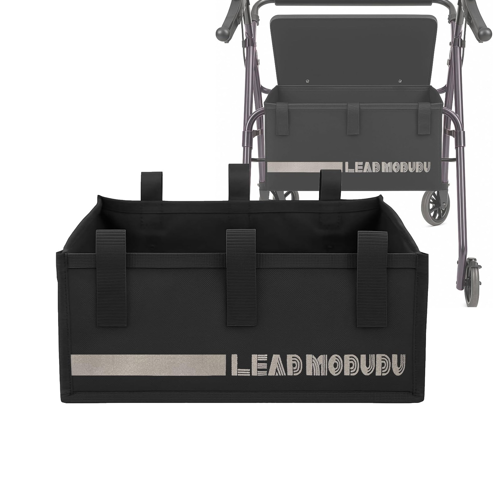 Large Walker Basket – Under Seat Rollator Bag for 1 Count (Pack of 1), Black