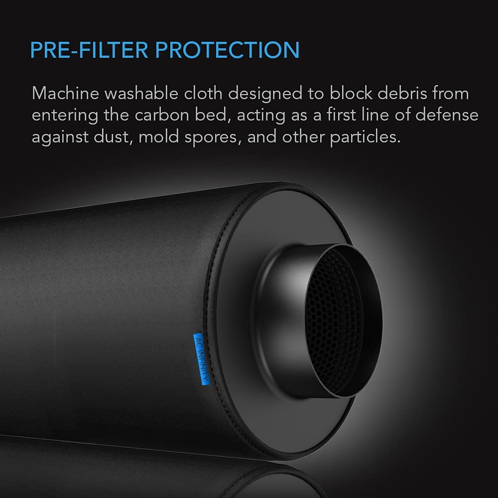 Pre-Filter Cloth 8”, Replacement Inline Filter Sleeve 2-Pack, Fits 8” Carbon ...
