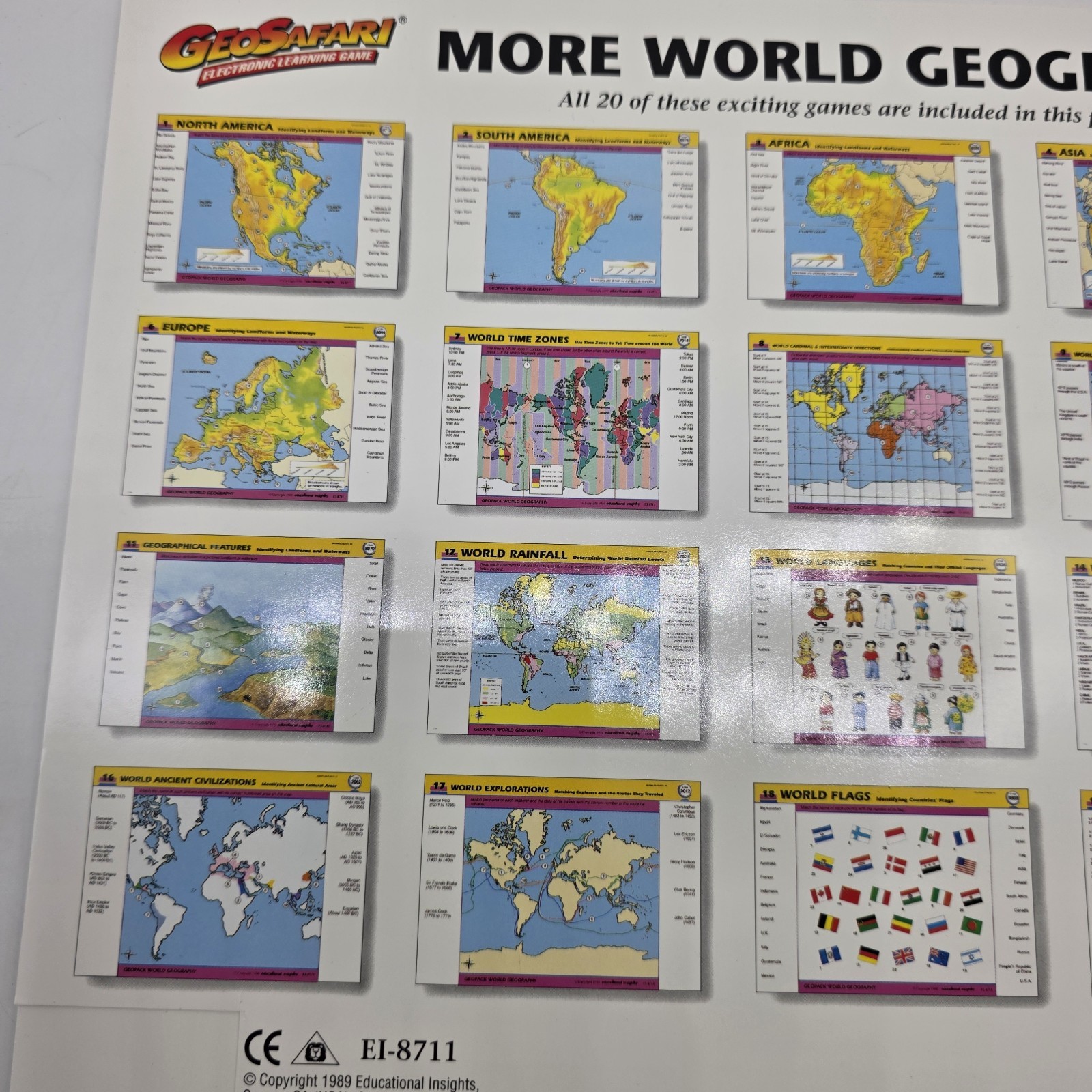 GeoSafari Card Sets 4 Jr Basic, Reading Games, Phonics, More World Geography