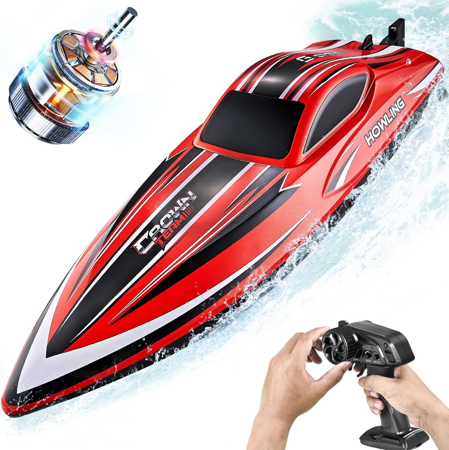 RC Boat, 16 Inch Big Brushless Remote Control Boat for Adults and Kids, 55 KPH L