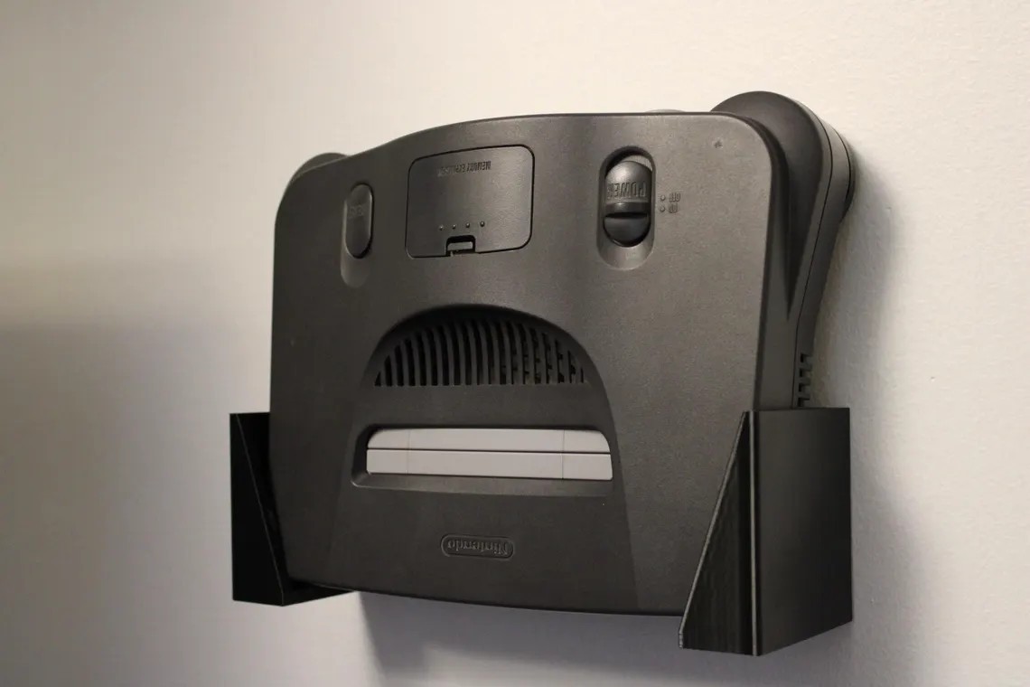 Nintendo 64 Wall Mount -- 3D Printed Console Holder