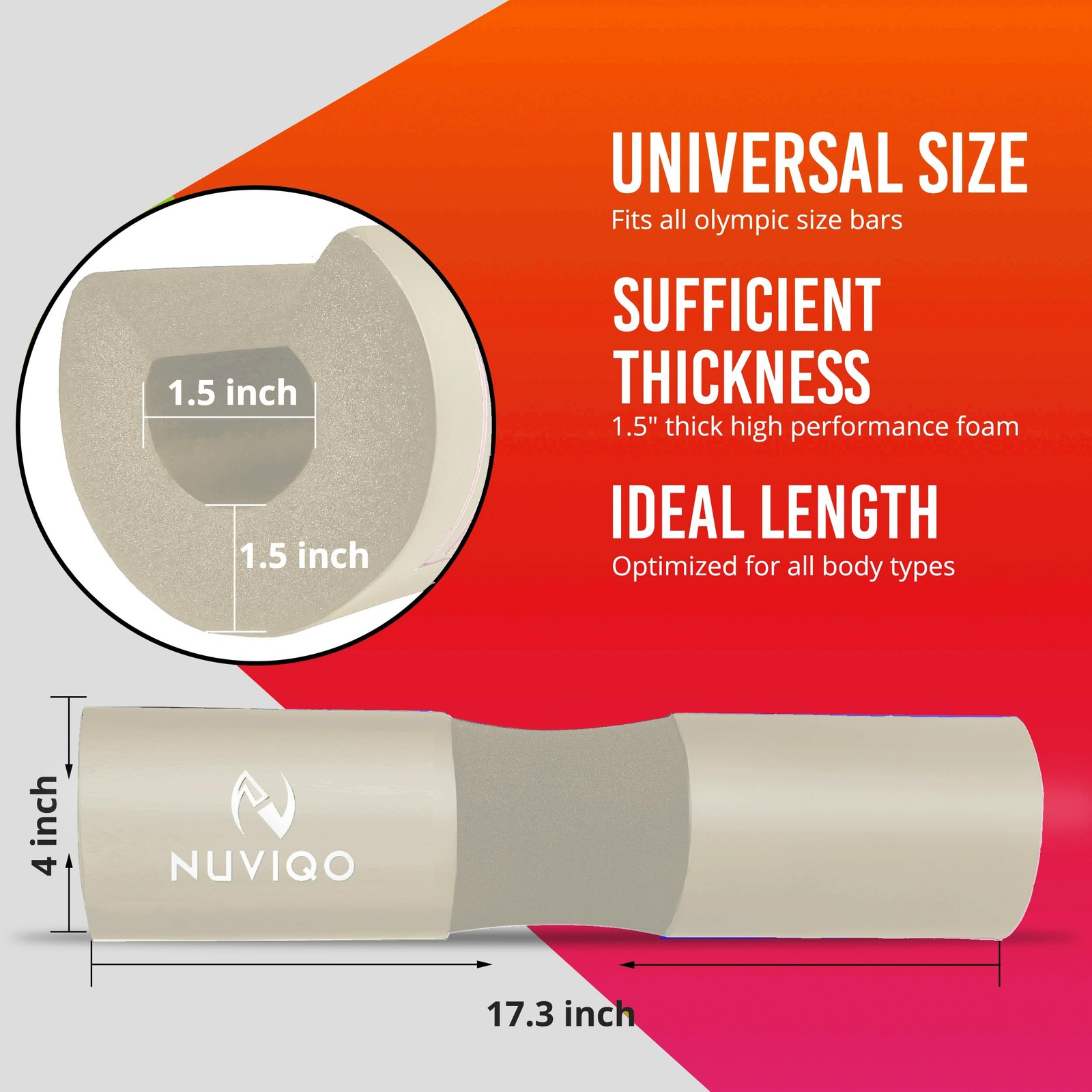 Squat Pad for Lunges, Hip Thrusts, and Barbell Cushioning - Neck Support