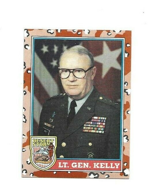 DESERT STORM LT GENERAL KELLY 1991 TRADING CARD BORN IN PHILADELPHIA