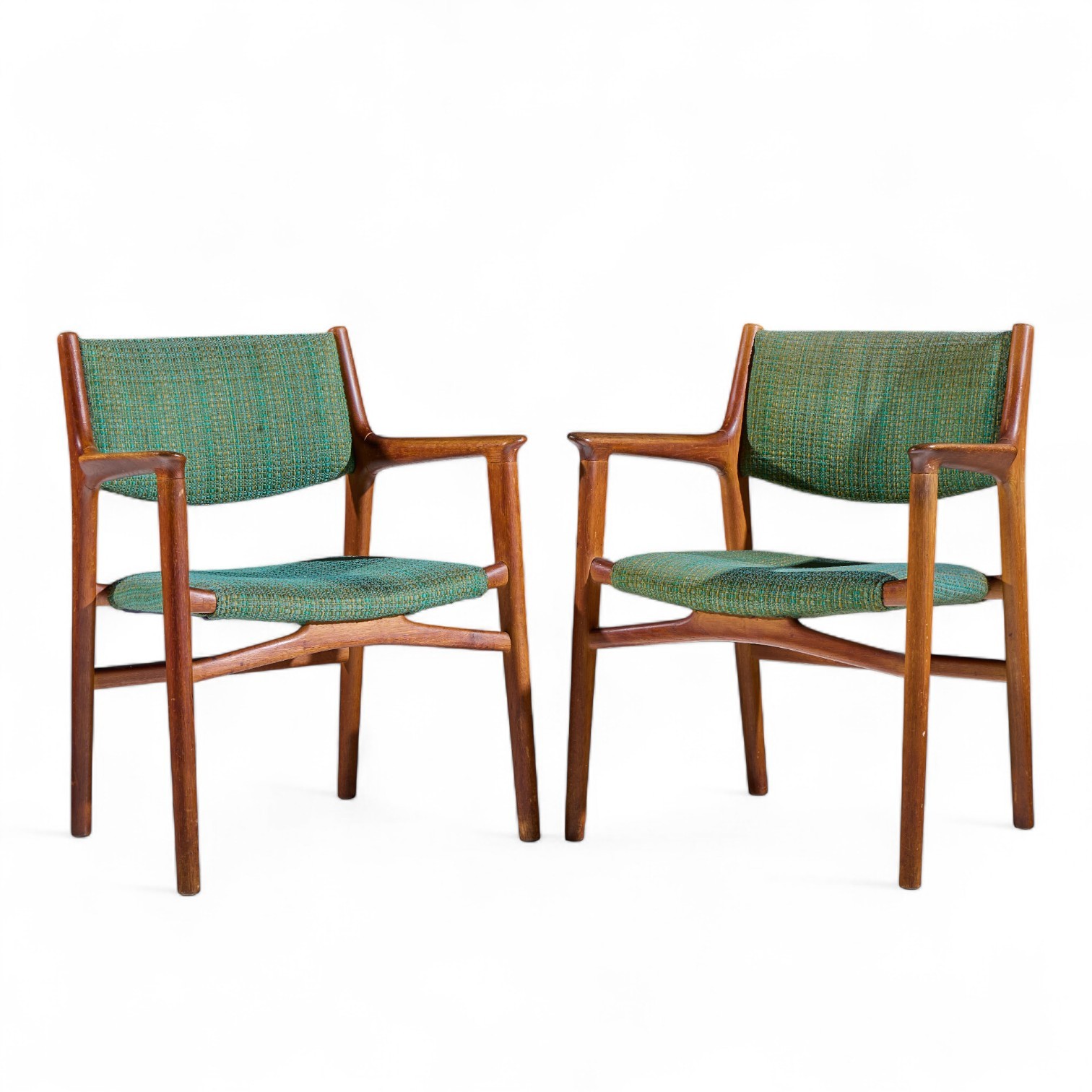 Hans Wegner for Johannes Hansen JH515 Danish Teak Occasional Chairs - Pair