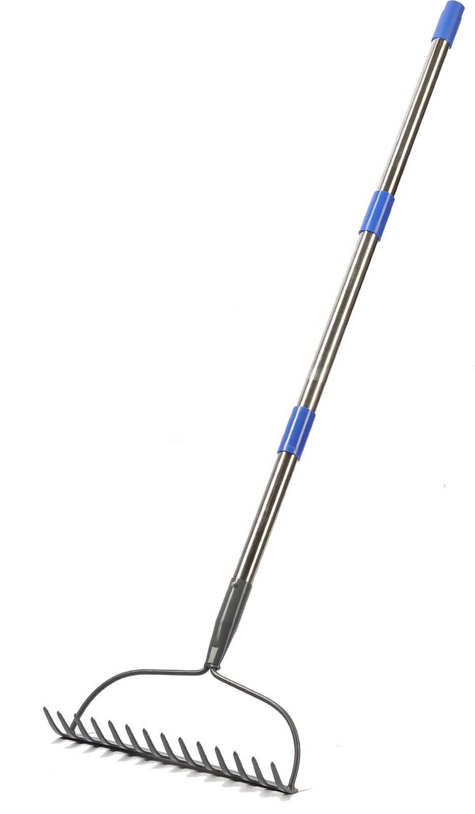 Garden Rake, 5 FT Metal Rake for Lawns Level Head Rakes with Stainless Steel ...