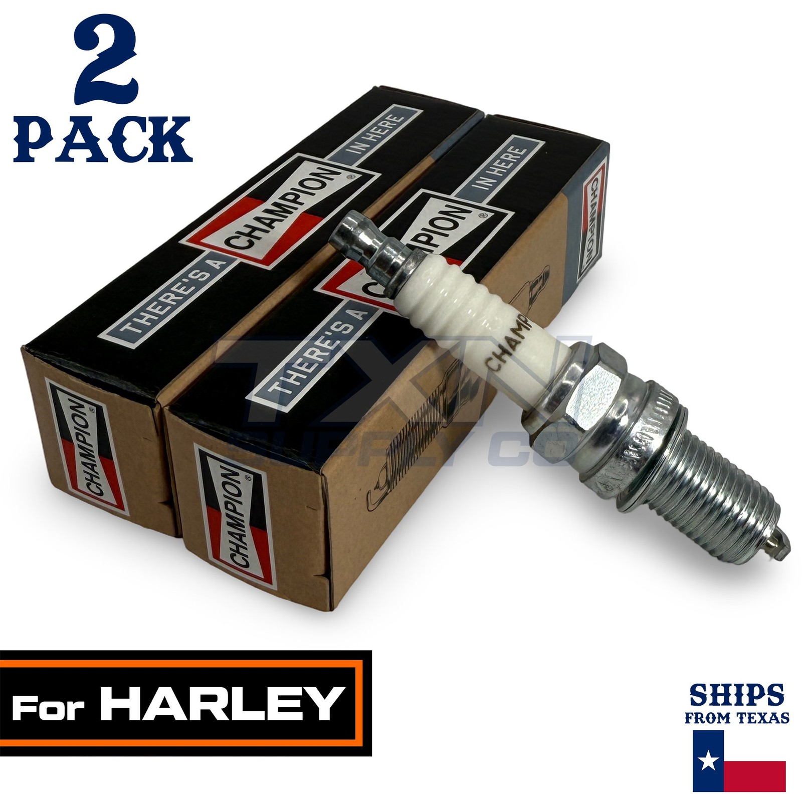 2 Pack Champion Spark Plug - For FLSTSB 1586 Cross Bones Harley-Davidson