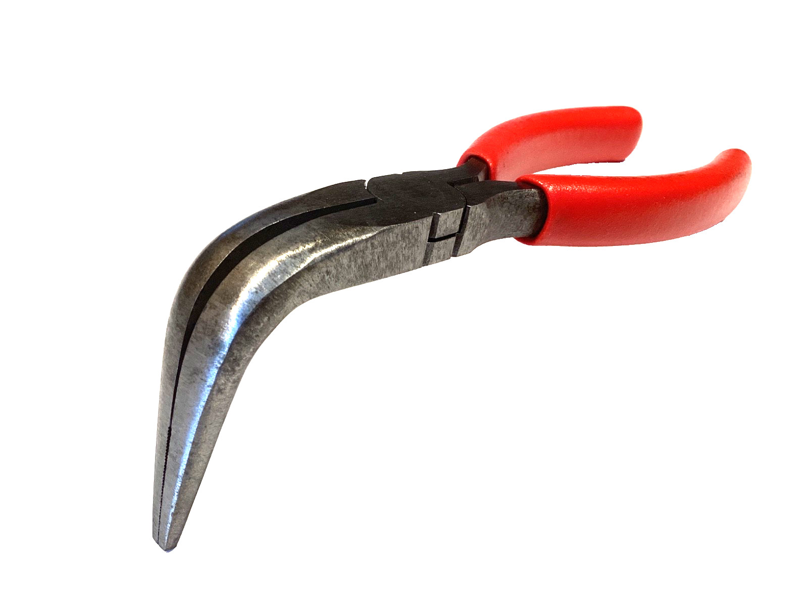 Snap on Tools 7” Long Nose 90° Bent Needle Nose Pliers RED Soft Grip 497CCP NICE