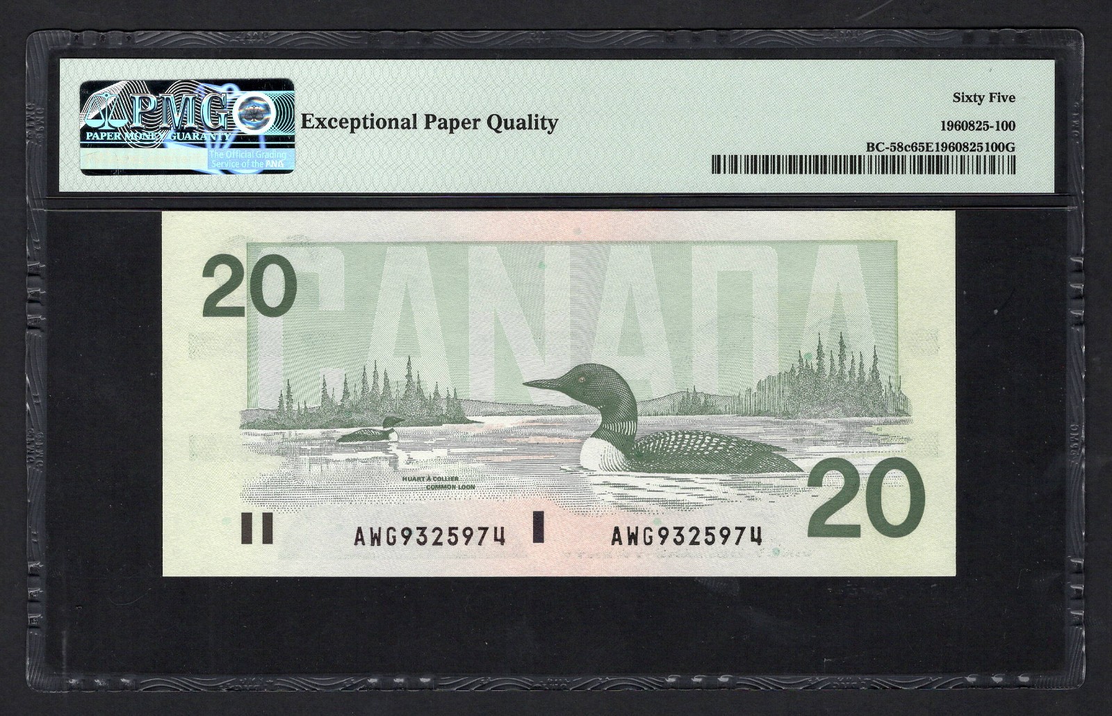 Canada 20 Dollars 1991 BC-58c Uncirculated Grade 65
