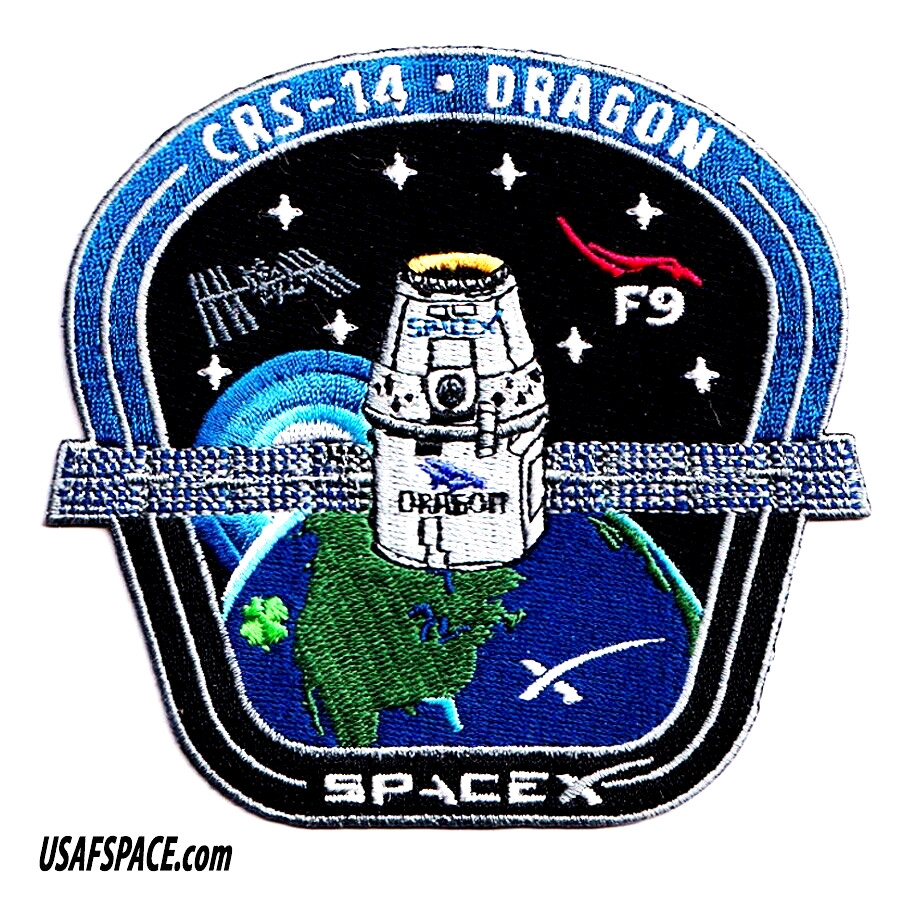 Authentic CRS-14 SPACEX FALCON-9 DRAGON ISS NASA RESUPPLY Mission Employee PATCH