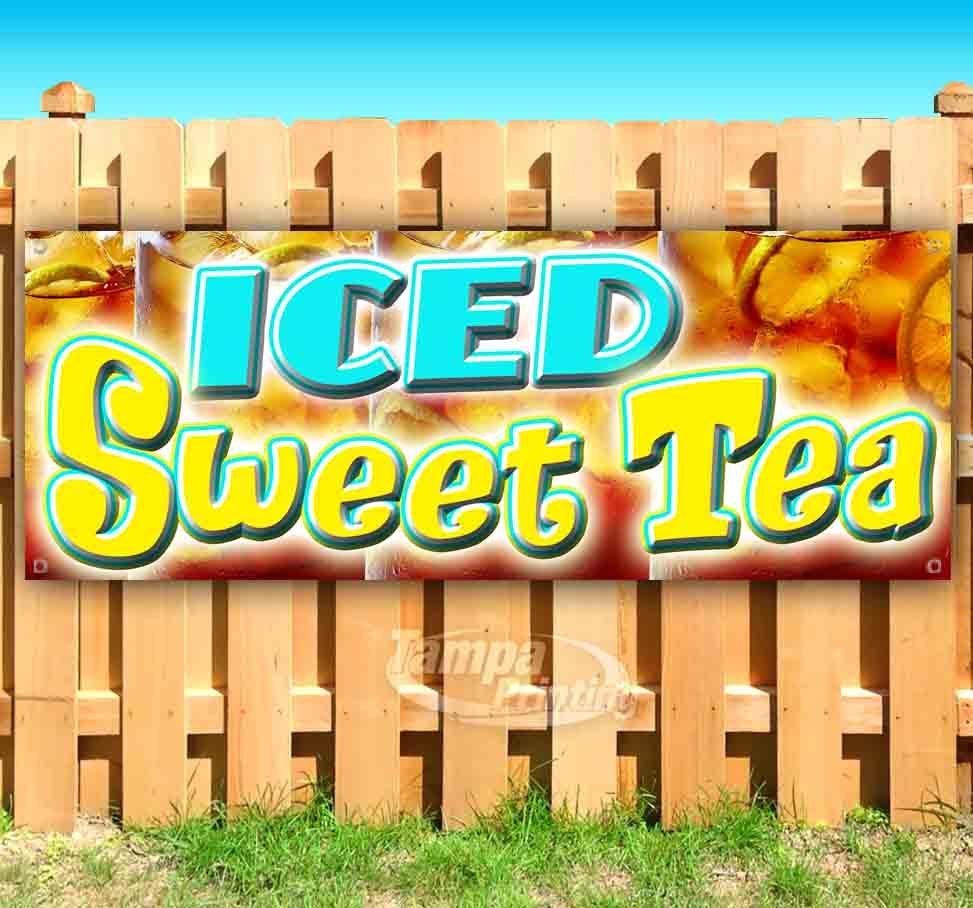 ICED SWEET TEA Advertising Vinyl Banner Flag Sign Many Sizes CARNIVAL SB03664