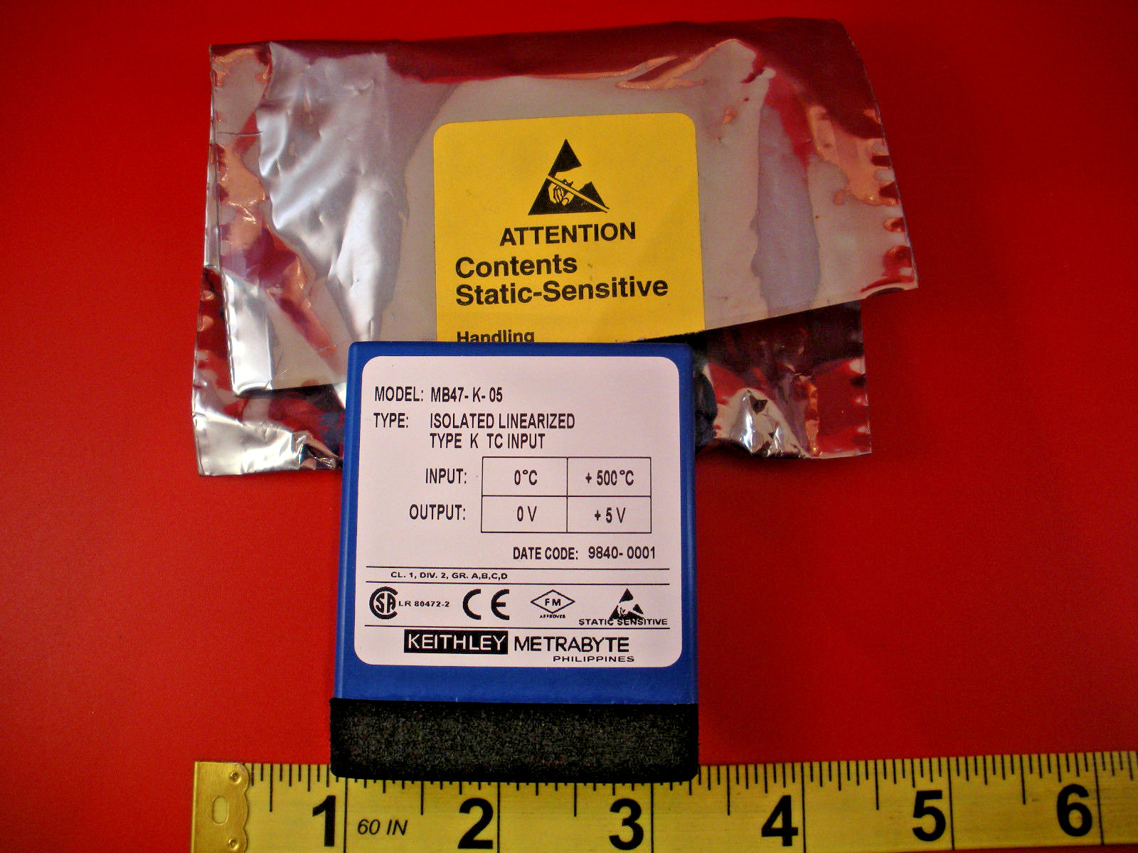 Keithley MB47-K-05 Signal Conditioner Module Isolated Linear Type K 0–500° 5v