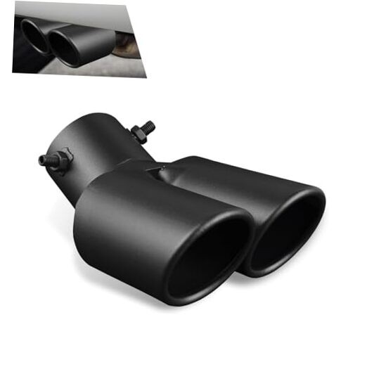 Car Dual Exhaust Tip, 2.48" Stainless Steel Y Tail Pipe with Fixed Bolt,