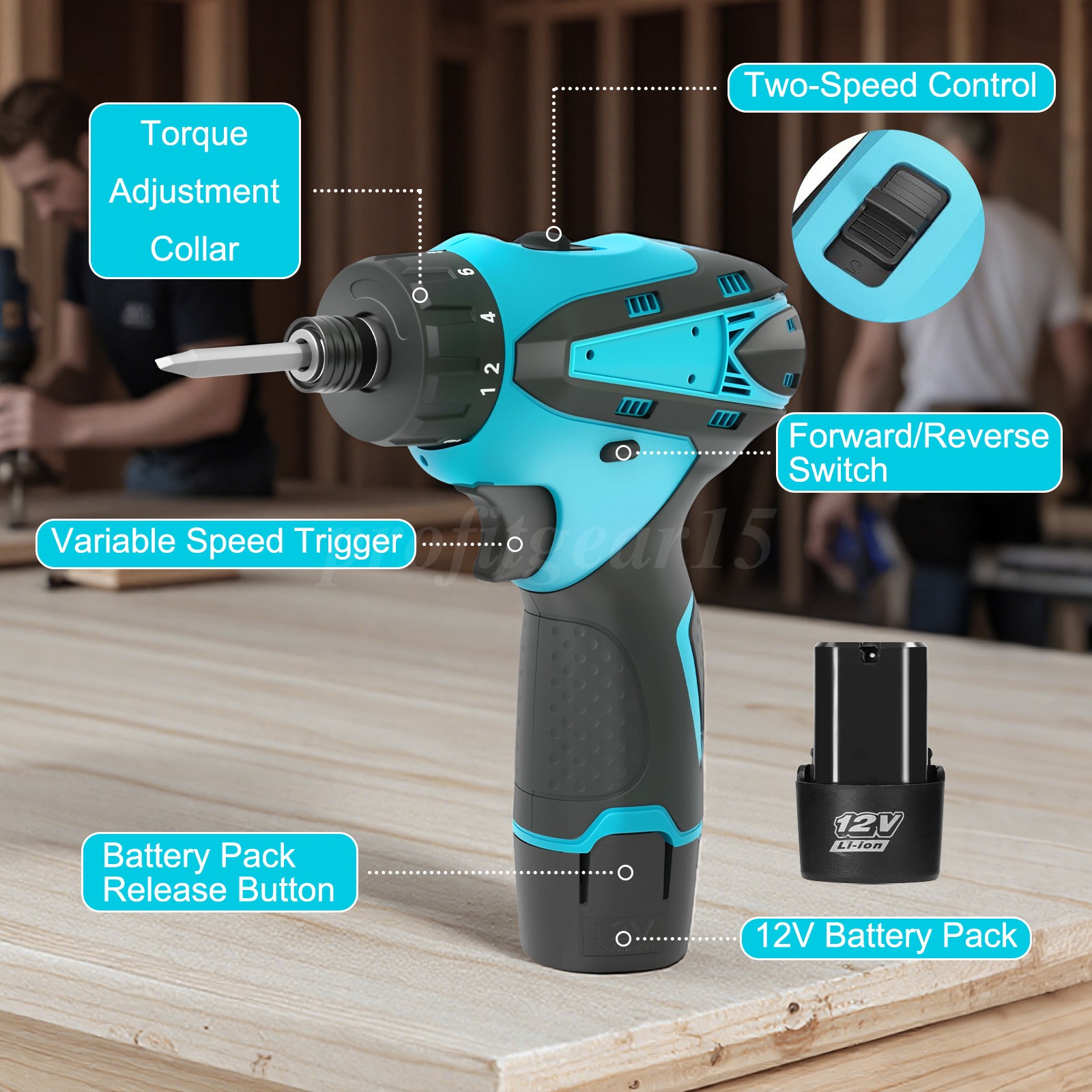 12V Multi - function Screwdriver,180N.m Brushless Cordless Electric Hammer Drill