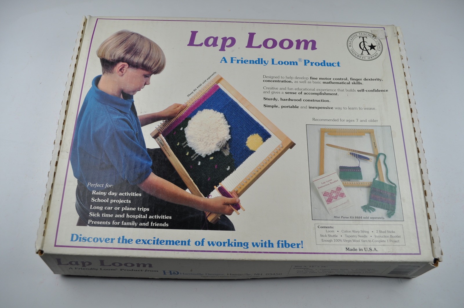 Vintage Weaving Lap Loom in Box Harrisville Designs Made in USA 12” x 16"
