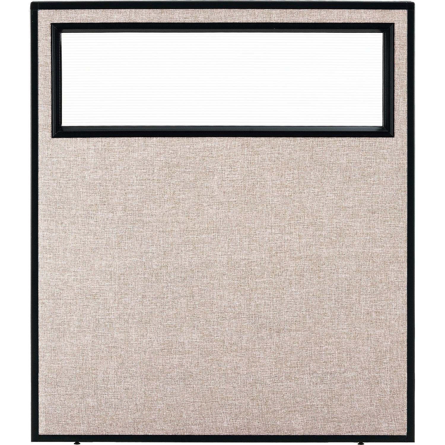 Office Partition Panel With Partial Window 36-1/4"W x 42"H Tan