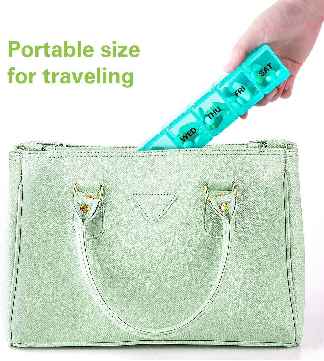 User-Friendly Travel Pill Box - Extra Large 2 Pack with Easy-to-Read Labels