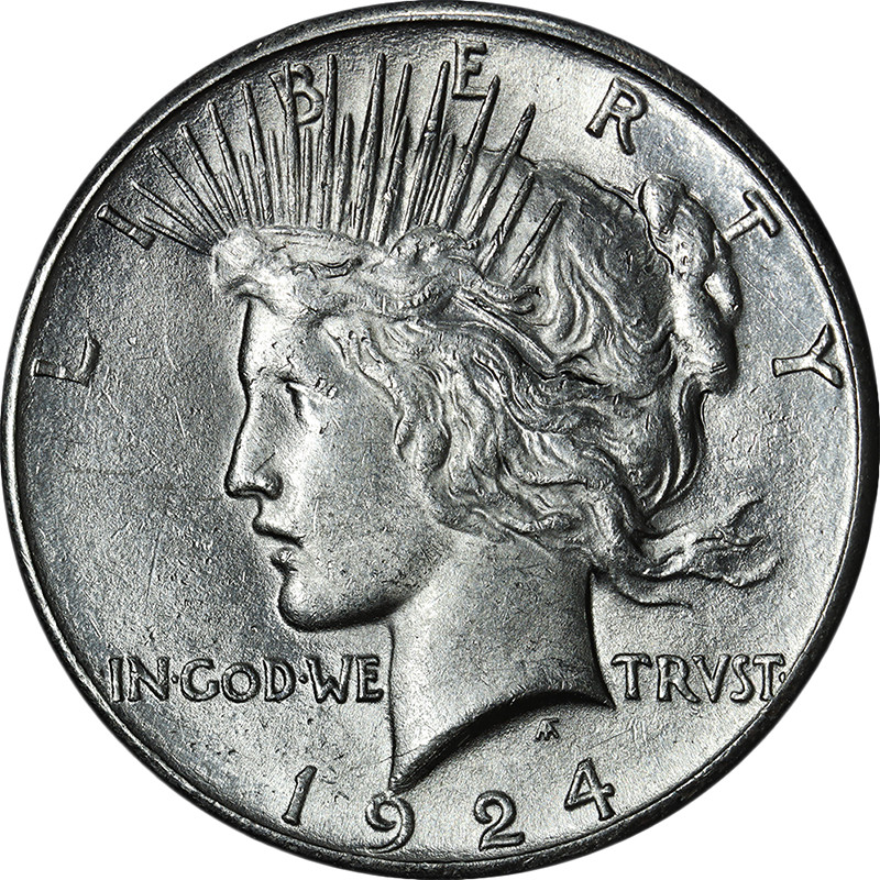 1924-S Peace Dollar Nice Unc Great Eye Appeal Nice Strike