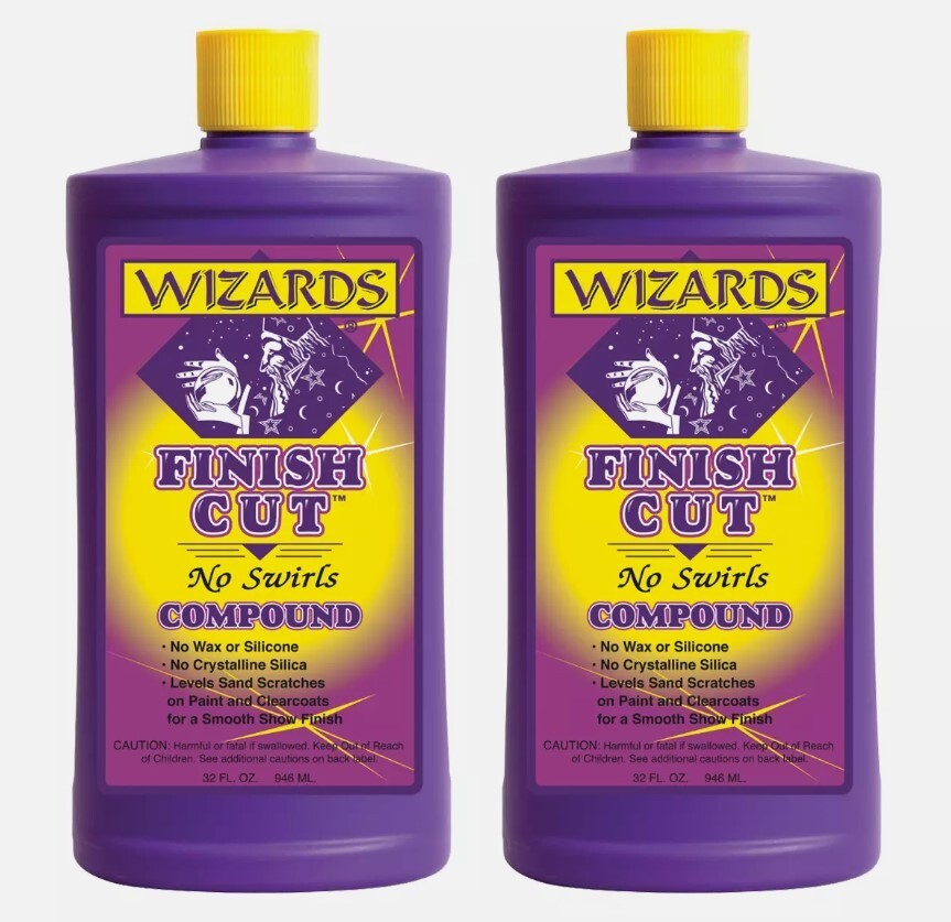 Wizards 11040 Finish Cut No Swirls Compound 32 oz. each (2 Pack)