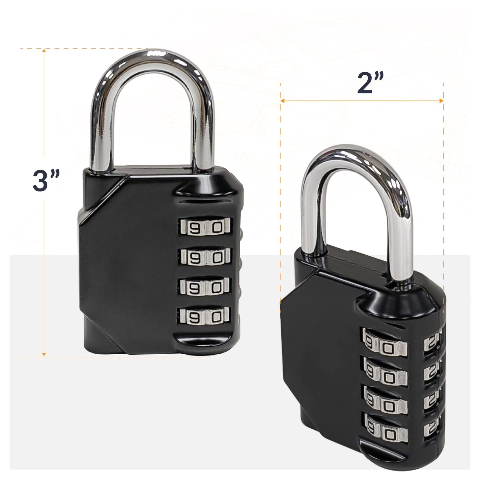 Newhouse Hardware Improved 4-Digit Combination Lock, Black