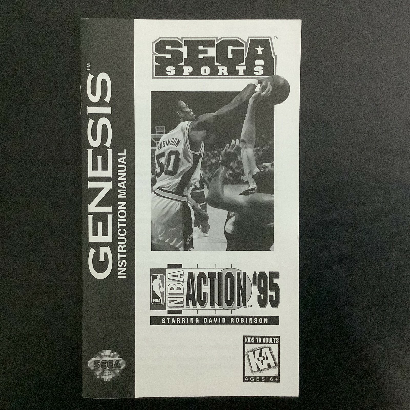 NBA Action '95 SEGA Genesis Instruction Manual Only - Good Shape