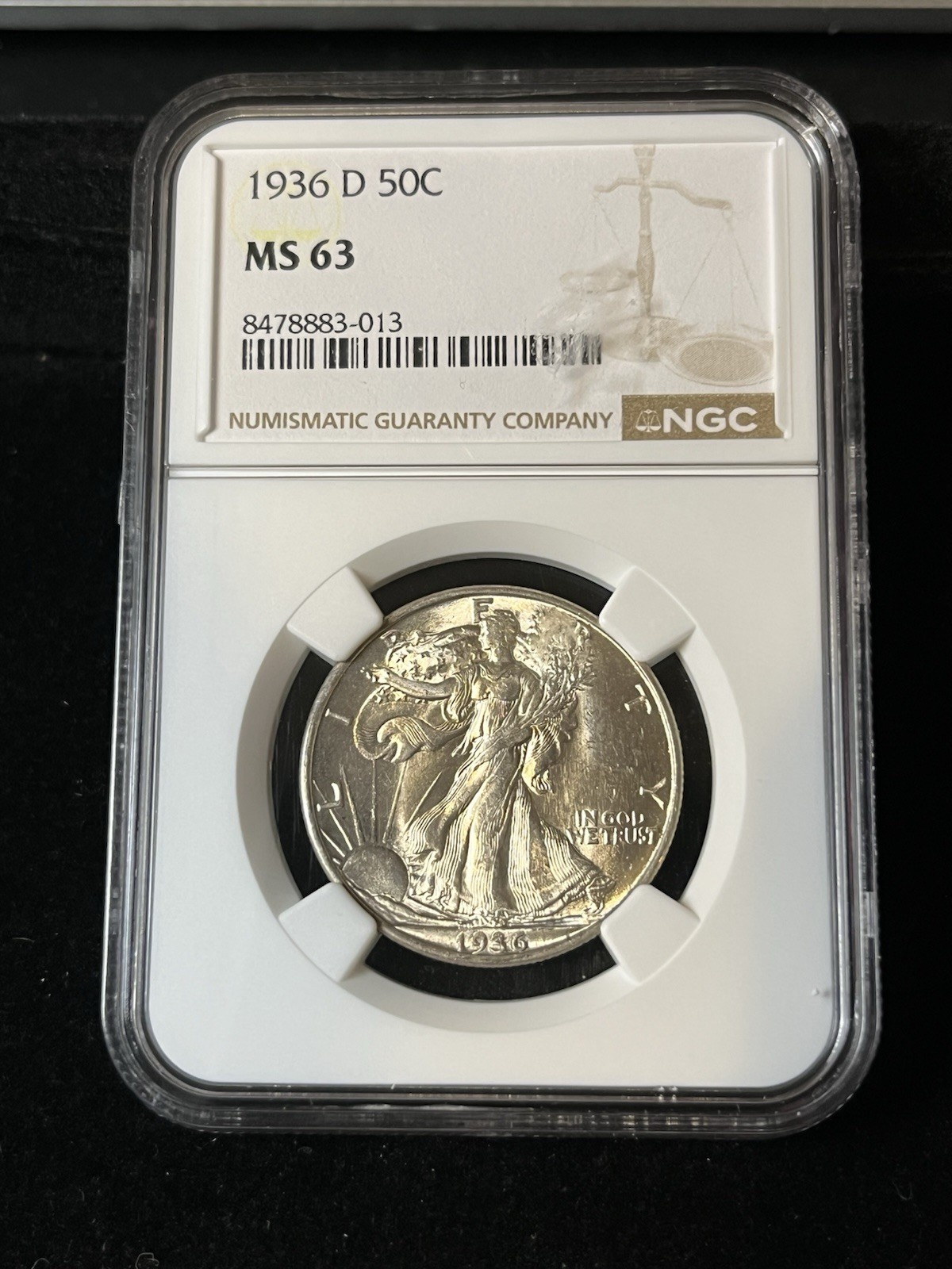 1936 d walking liberty half dollar NGC Ms-63