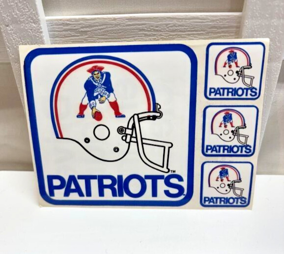 Boston Patriots Vinyl Peel Off Stickers - Four - Mobil Gas Giveaway - Vintage
