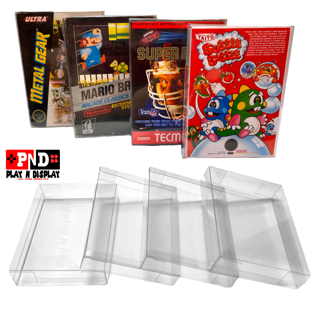 5 NES Nintendo Box Protectors Clear Plastic Display Case Sleeve Storage Thick