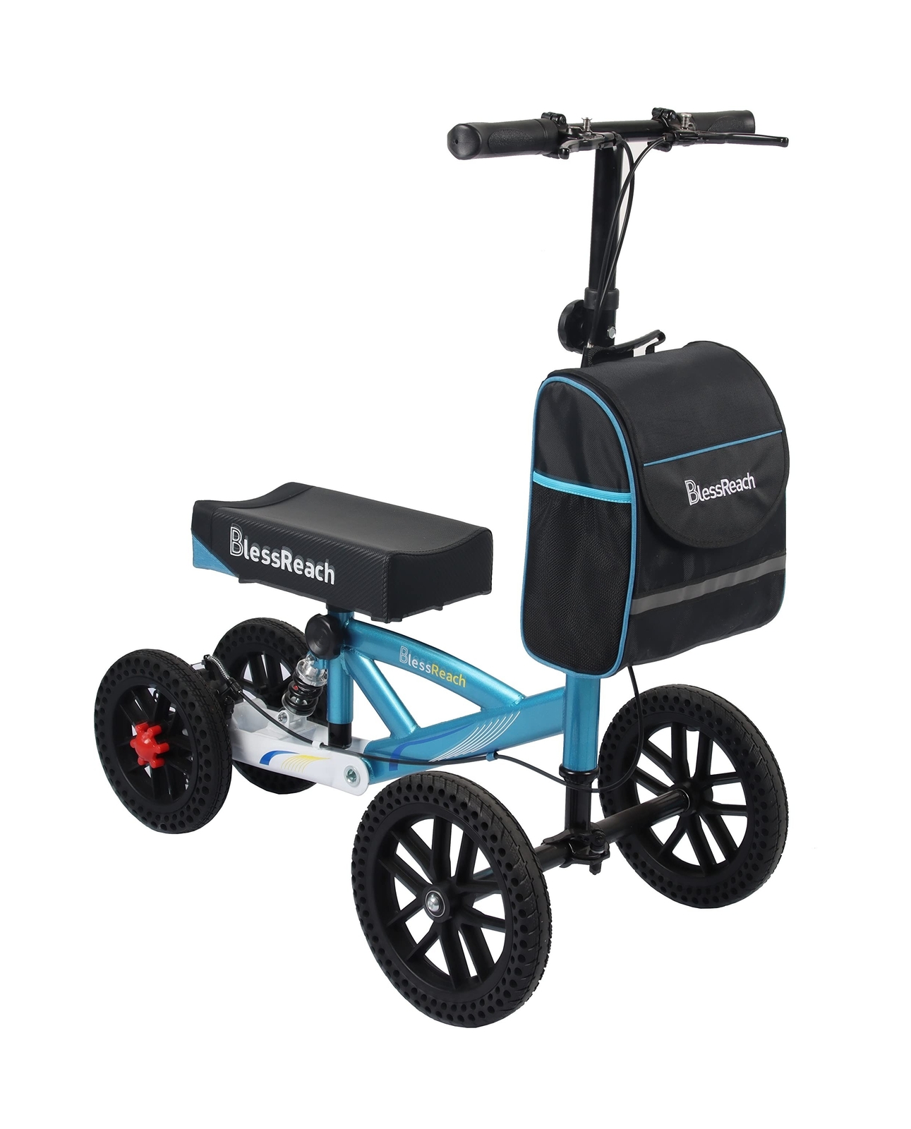 BlessReach Knee Scooter, All Terrain Foldable Knee Scooter Walker, Disc Brake...