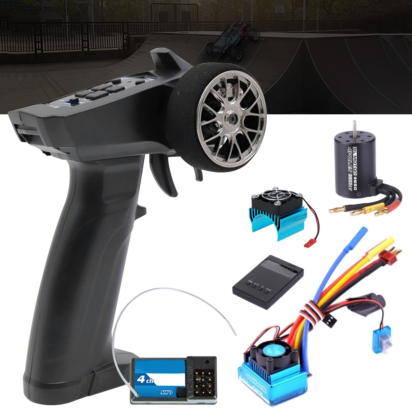 DIY 3900KV 120A Brushless ESC+Motor+Remote Control For SCX10 HSP 1/10 RC Car