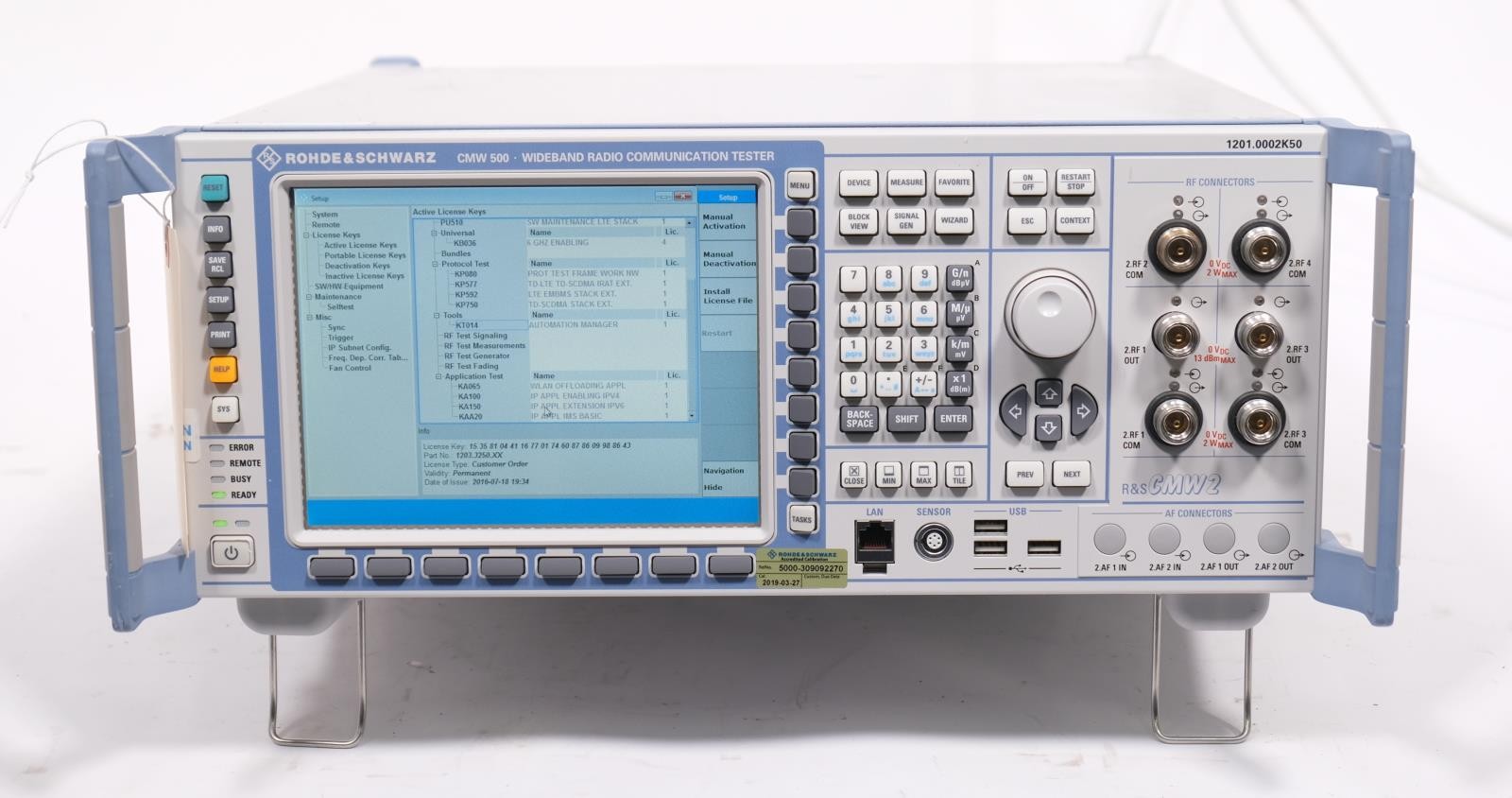 Rohde & Schwarz CMW500 Wideband Radio Communication Tester CMW2 1201.0002K50