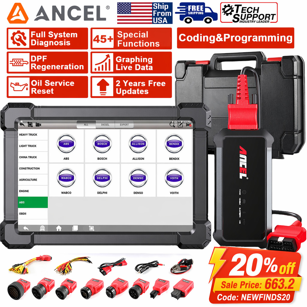 X7 HD 24V 12V Diesel Heavy Duty Truck Scanner E-CU Coding All System DPF Regen