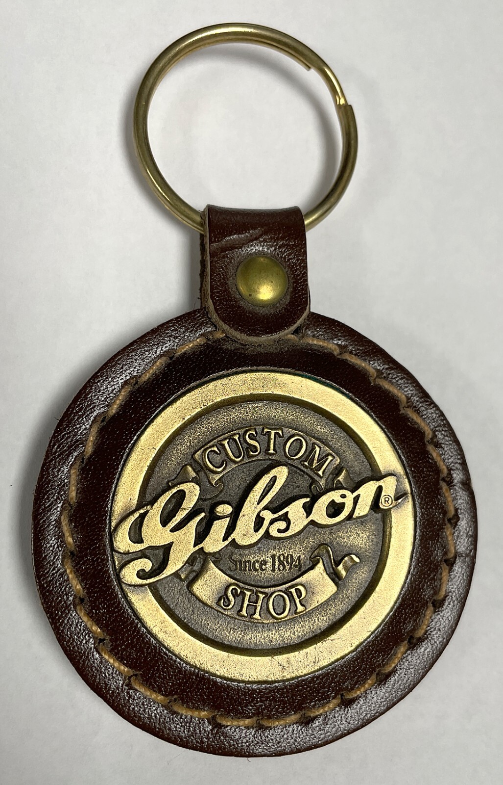 Gibson Since 1894 Custom Shop Leather Key Ring Vintage New Old Stock