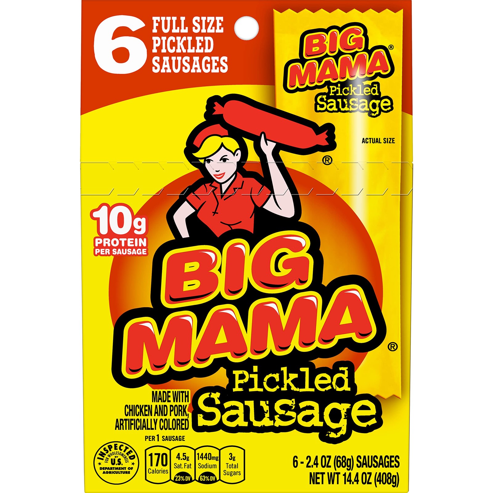 Penrose Big Mama Pickled Sausages, 2.4 Ounce, 6 Pack Ounce (Pack of 6)